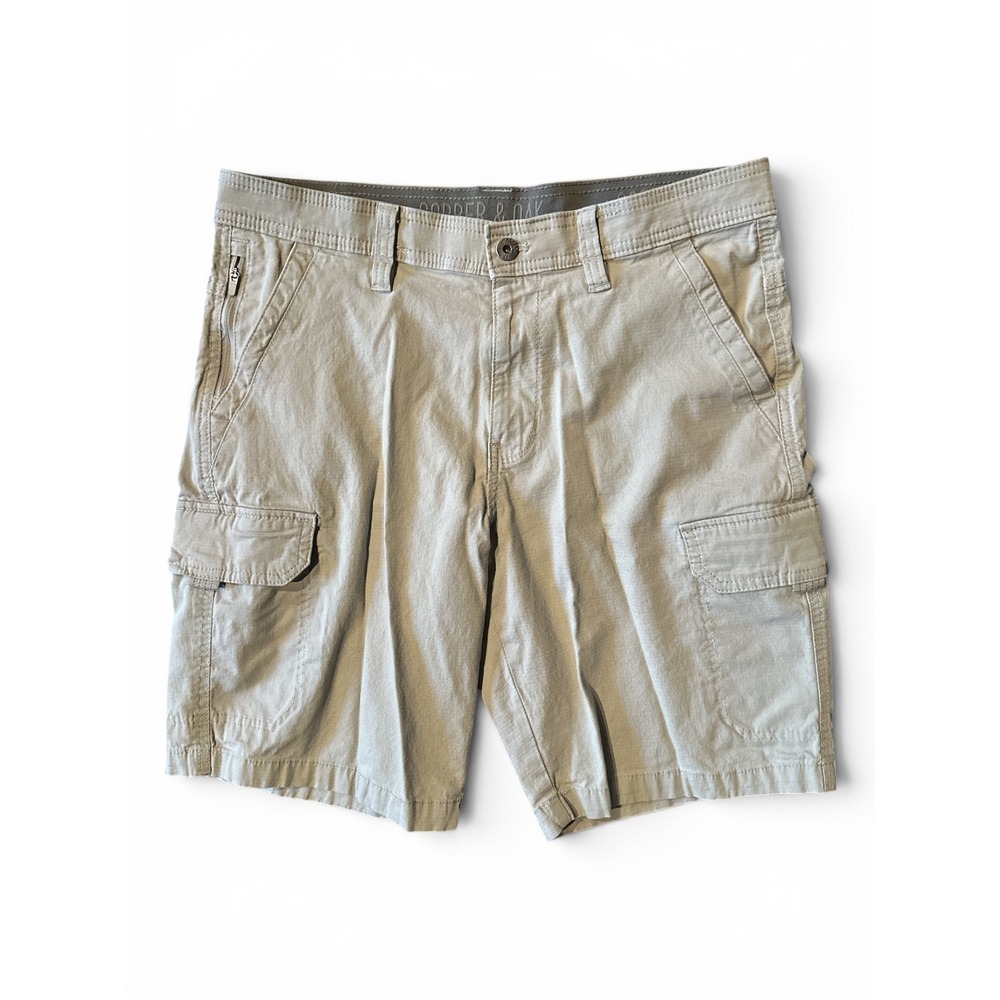 Copper & Oak Venture Ripstop Cargo Shorts Mens 33 Tan Stretch Utility